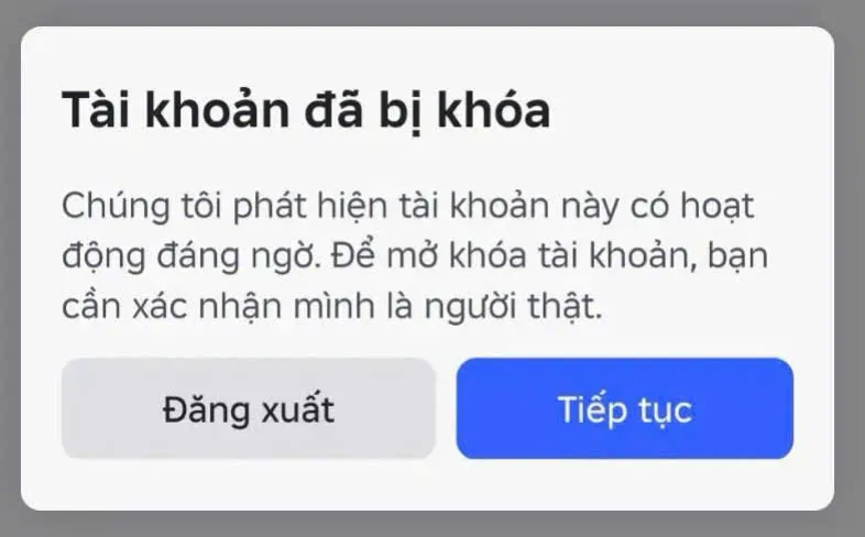 Mở Account locked (Tài khoản đã bị khóa)